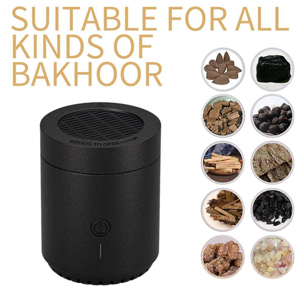 Rechargeable Electric Bakhoor Burner – Dual Mode: Instant Fast Fragrance Oud Mode & Long-Lasting Charcoal Mode, USB-C Portable Incense Heater for Home, Office & Car
