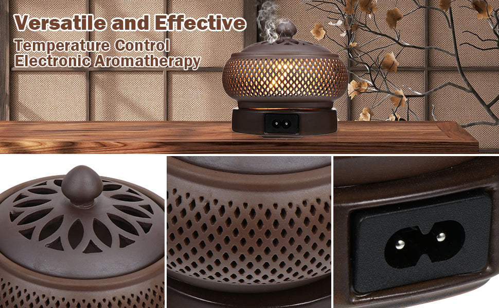 Electric Incense Automatic Bakhoor Burner OIL WAX OUD Ceramic Free Bakhoor Gift
