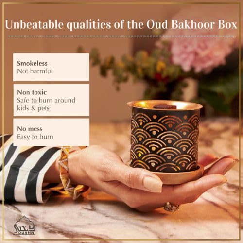 Dukhni Oud Bakhoor 20 Bricks + Rainbow Burner | Luxury Gift Oud Incense Set