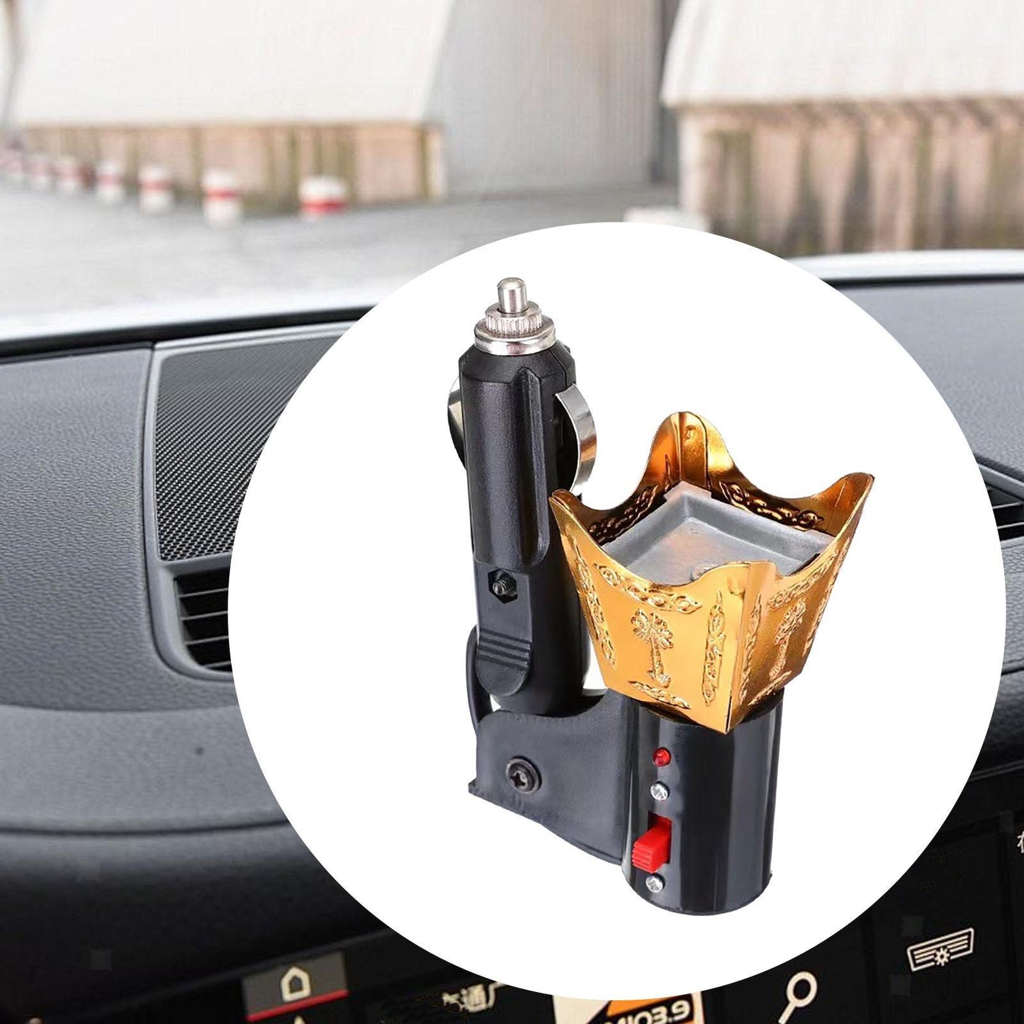 Car Electric Bakhoor Incense Burner Fragrance - Fits Any Car - with FREE BAKHOOR