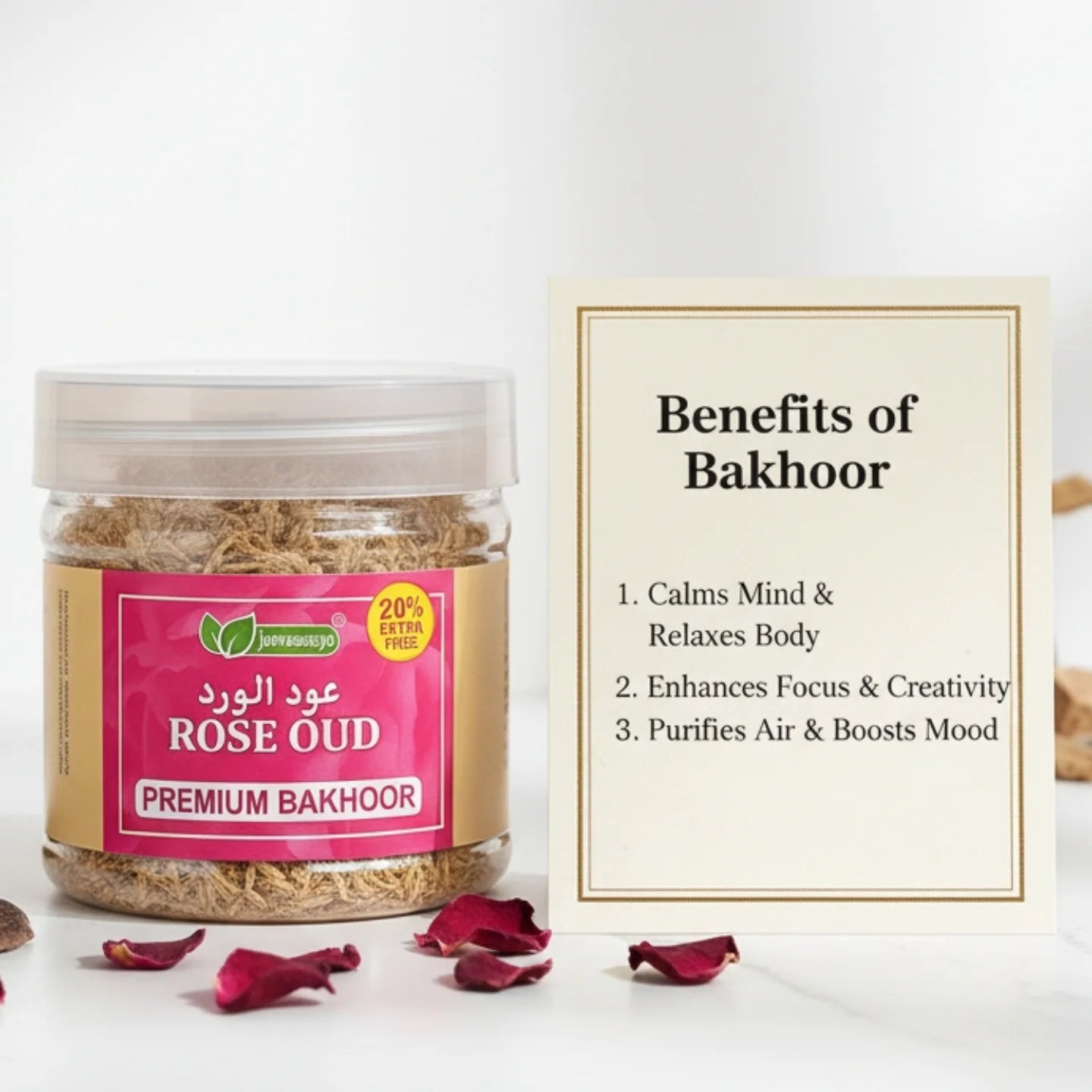 Rose Oud Natural Wood Premium Bakhoor Luxurious Home Fragrance Incense