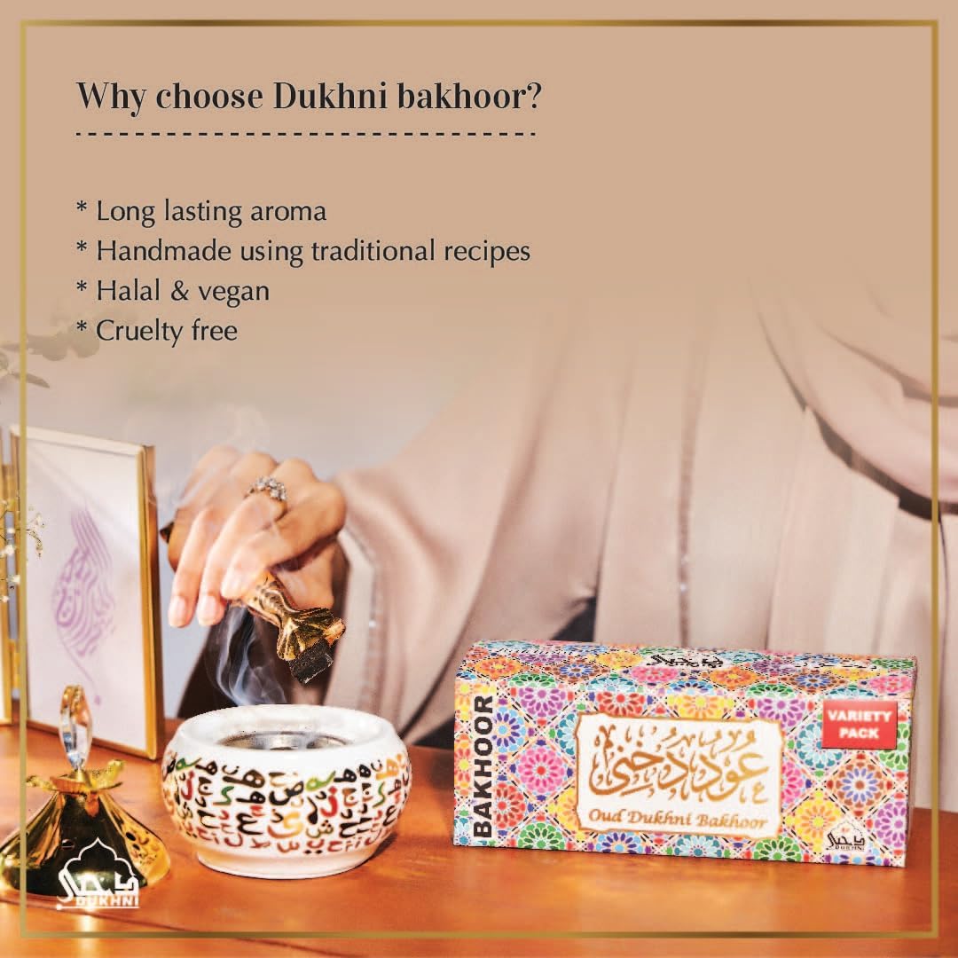 Dukhni Oud Bakhoor Variety Box | Assorted Box 30pc | Incense Home Fragrance