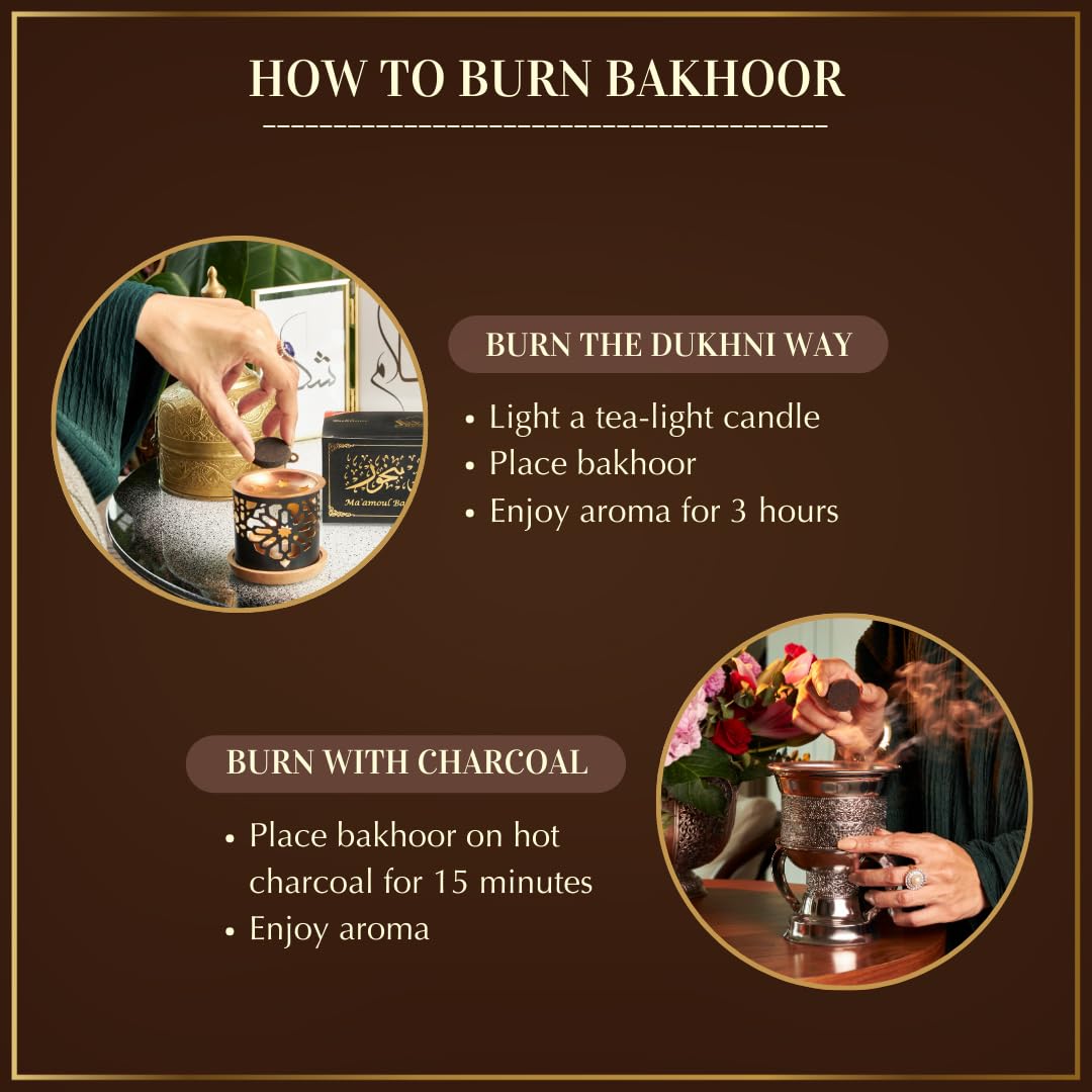 Maamoul Bakhoor Variety Box & Burner | Dukhni 10pcs Assorted Oud with Premium Burner | Incense Gift