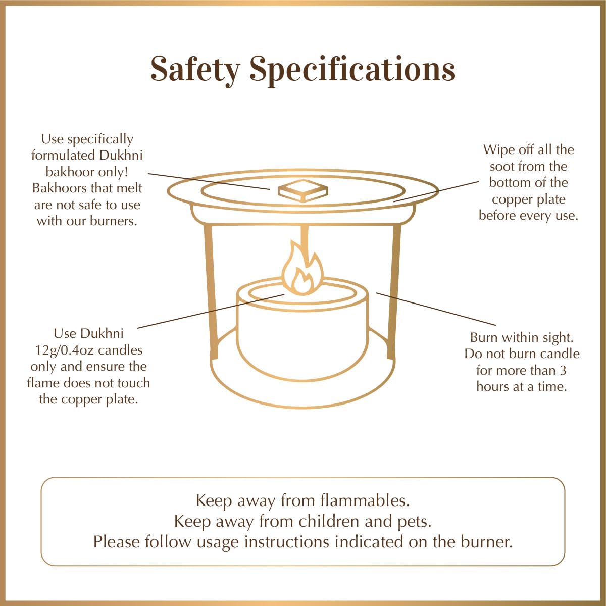 Brass Tree Of Life Bakhoor Burner includes Incense & Candle in Gift Box by Dukhni