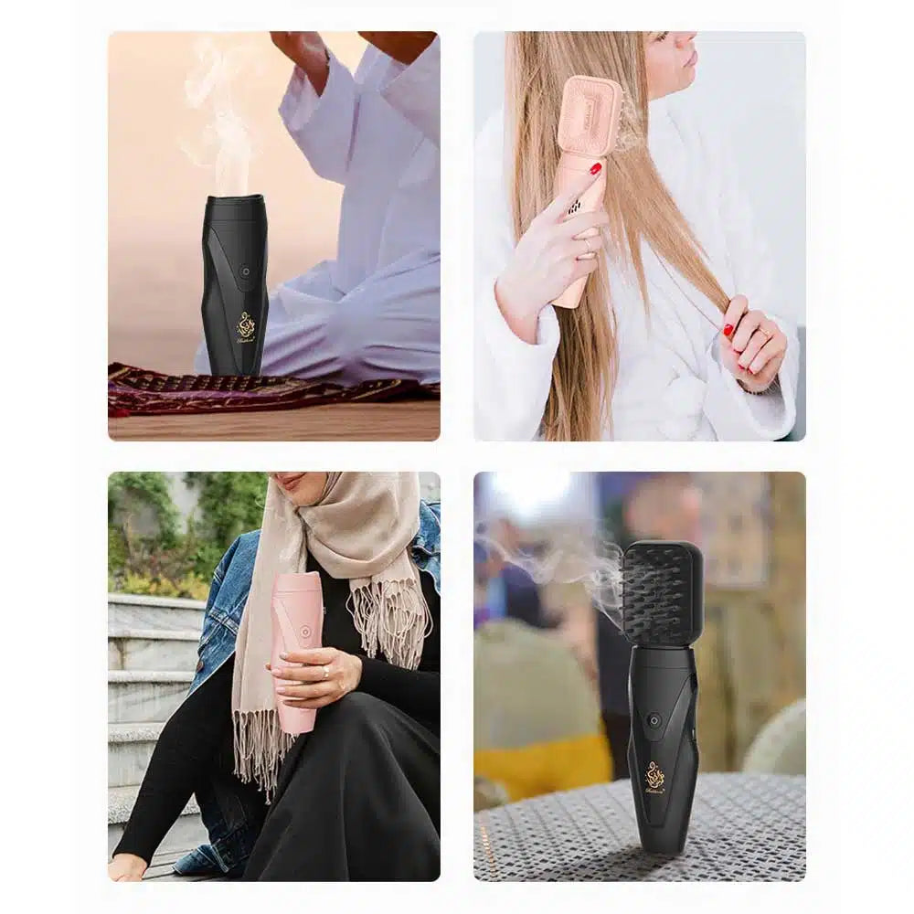 Electric Bakhoor Burner 2-in-1 Hair Comb & Diffuser | Free Bakhoor | Adds Fragrance to Hair