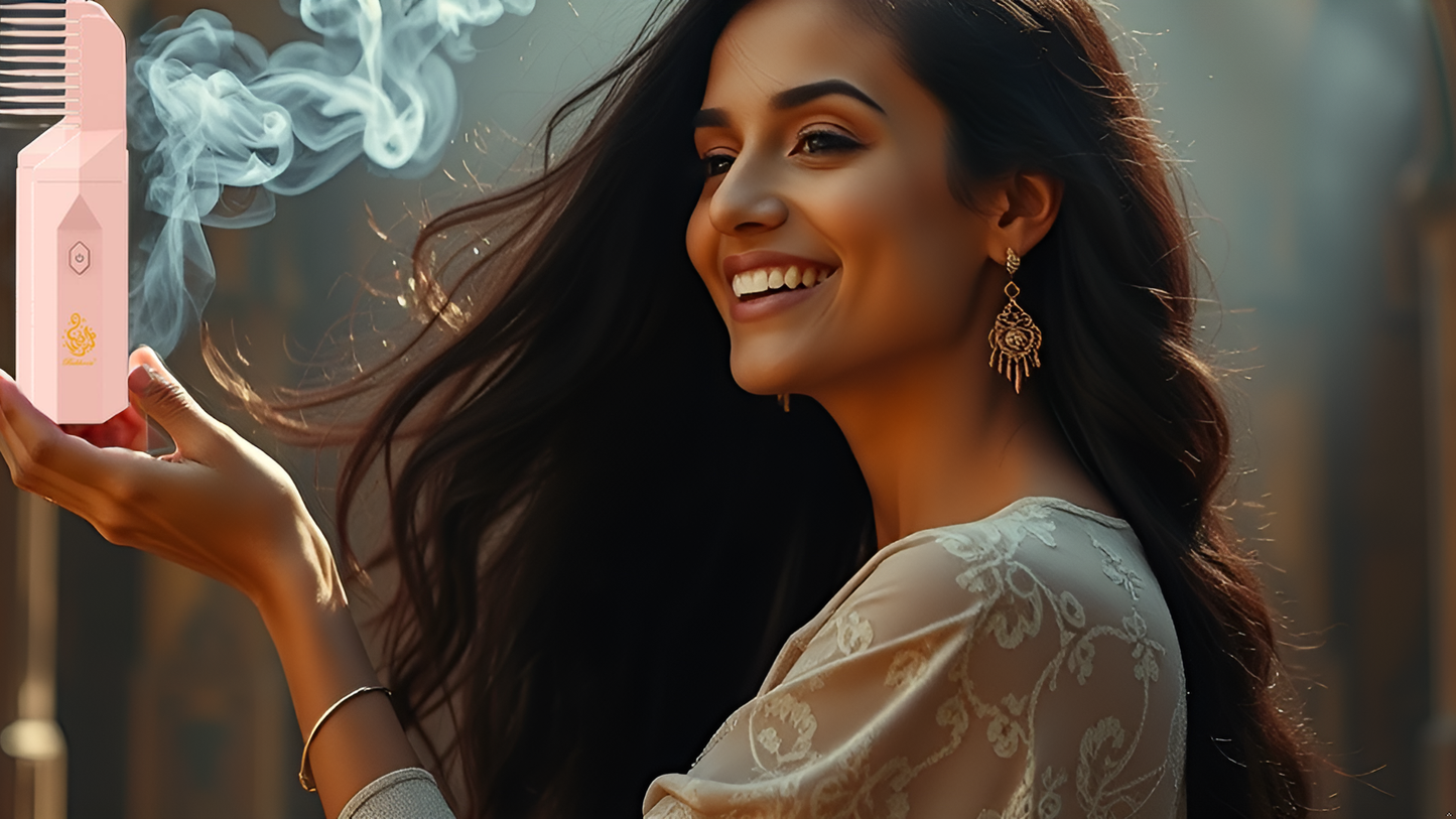 Electric Bakhoor Burner 2-in-1 Hair Comb & Diffuser | Free Bakhoor | Adds Fragrance to Hair