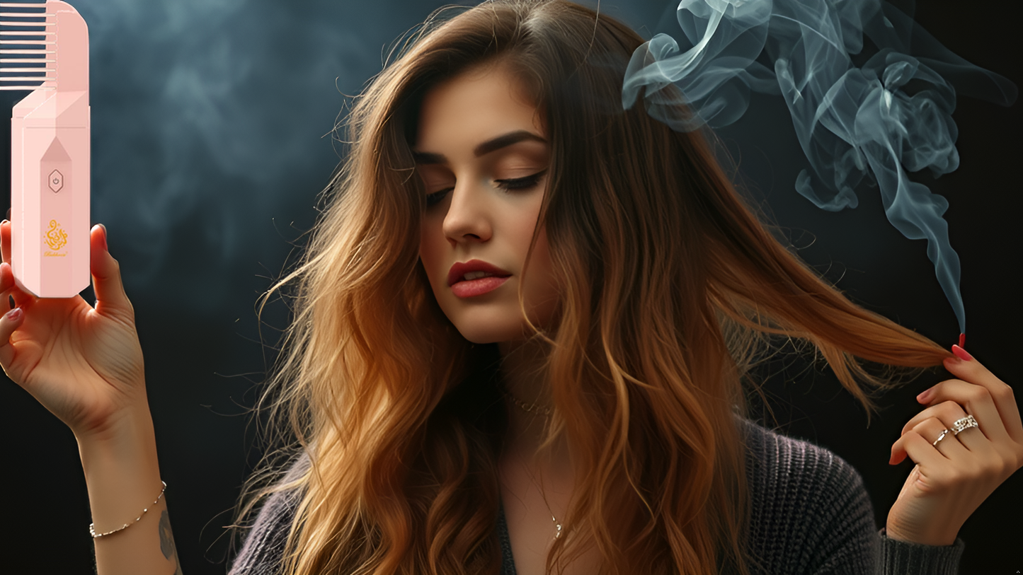 Electric Bakhoor Burner 2-in-1 Hair Comb & Diffuser | Free Bakhoor | Adds Fragrance to Hair