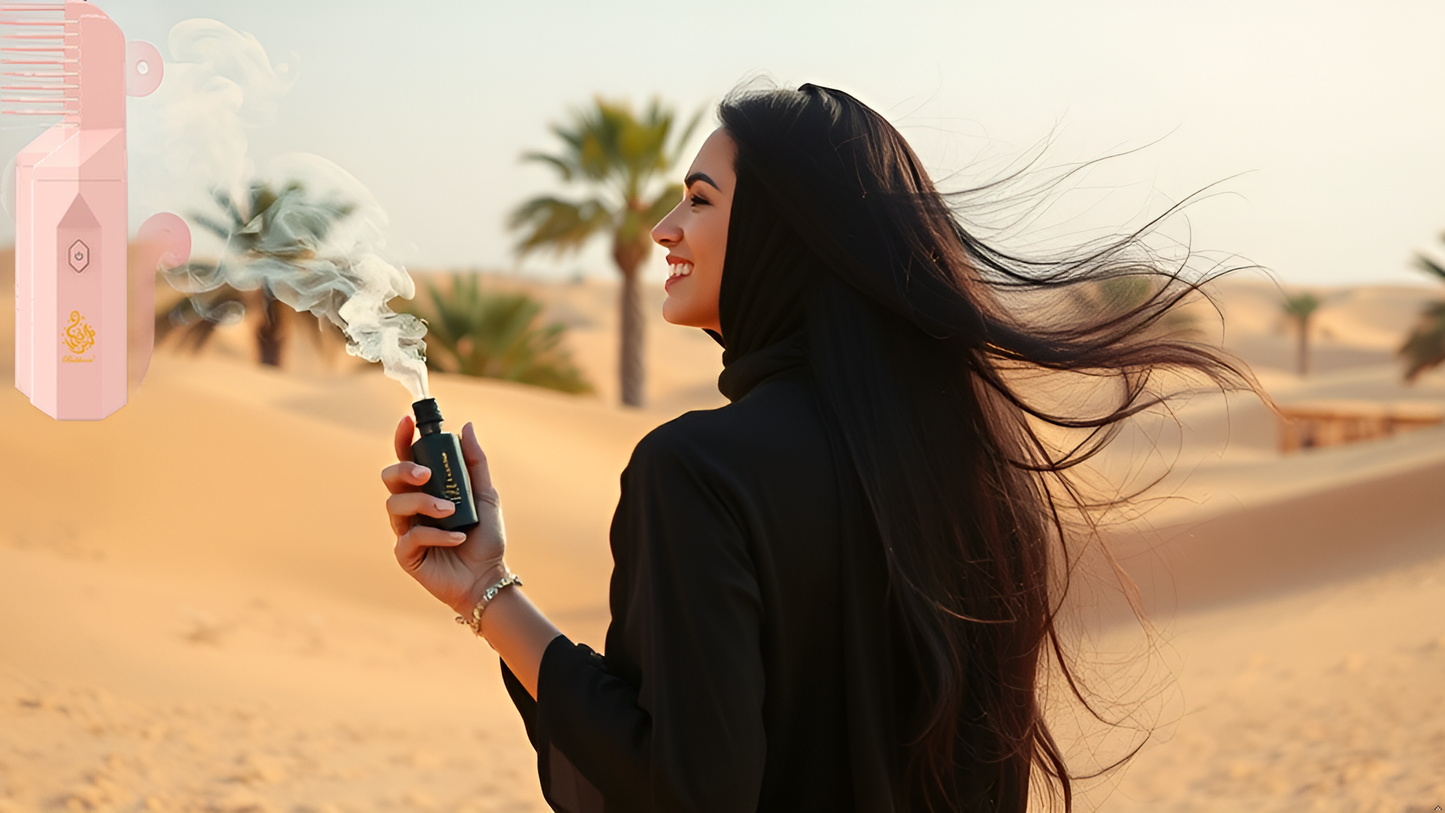 Electric Bakhoor Burner 2-in-1 Hair Comb & Diffuser | Free Bakhoor | Adds Fragrance to Hair