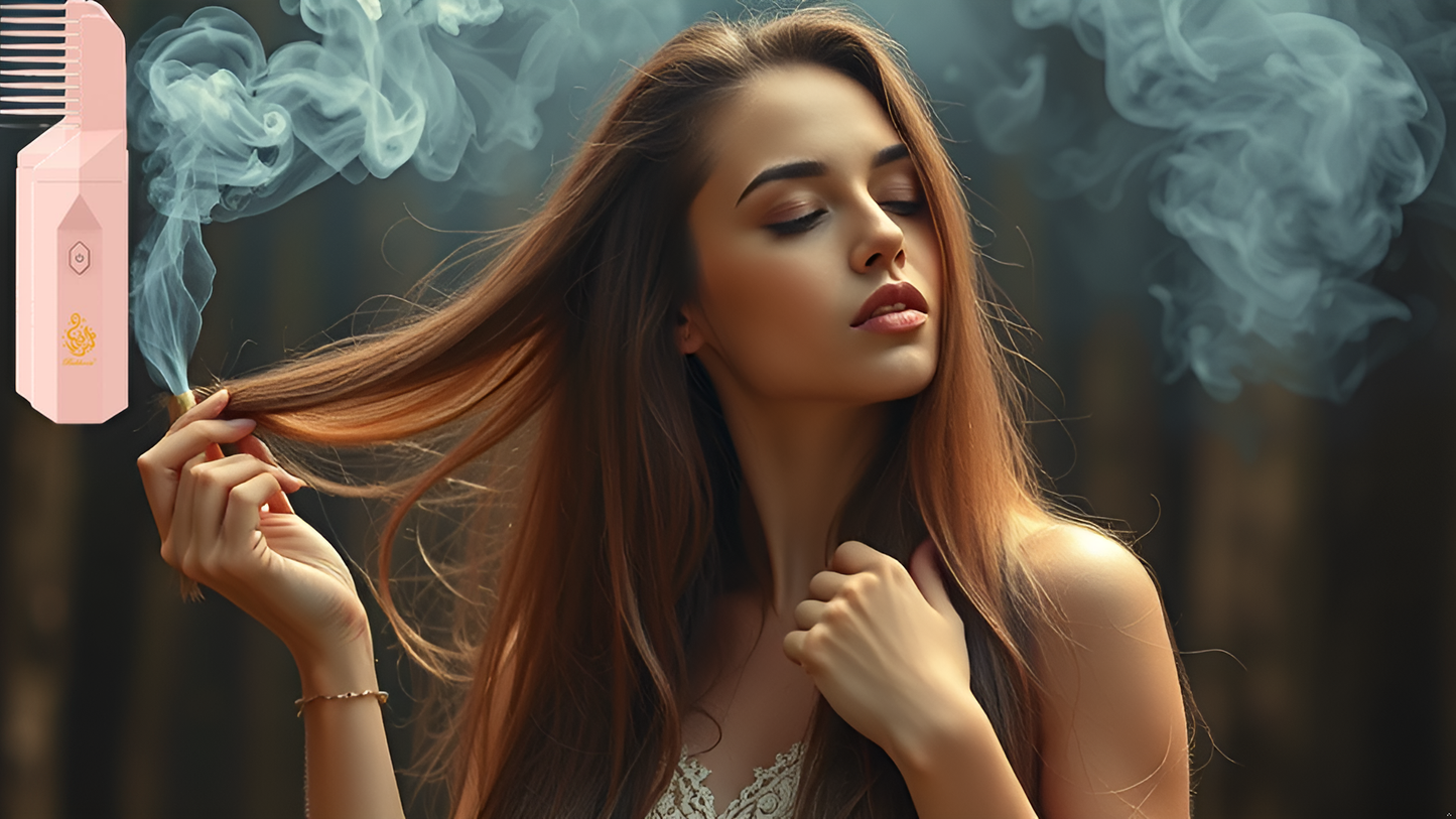 Electric Bakhoor Burner 2-in-1 Hair Comb & Diffuser | Free Bakhoor | Adds Fragrance to Hair