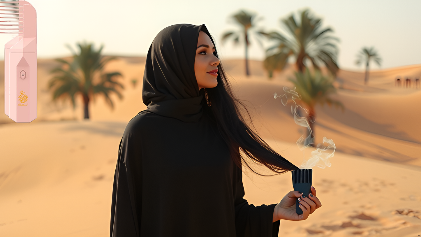 Electric Bakhoor Burner 2-in-1 Hair Comb & Diffuser | Free Bakhoor | Adds Fragrance to Hair