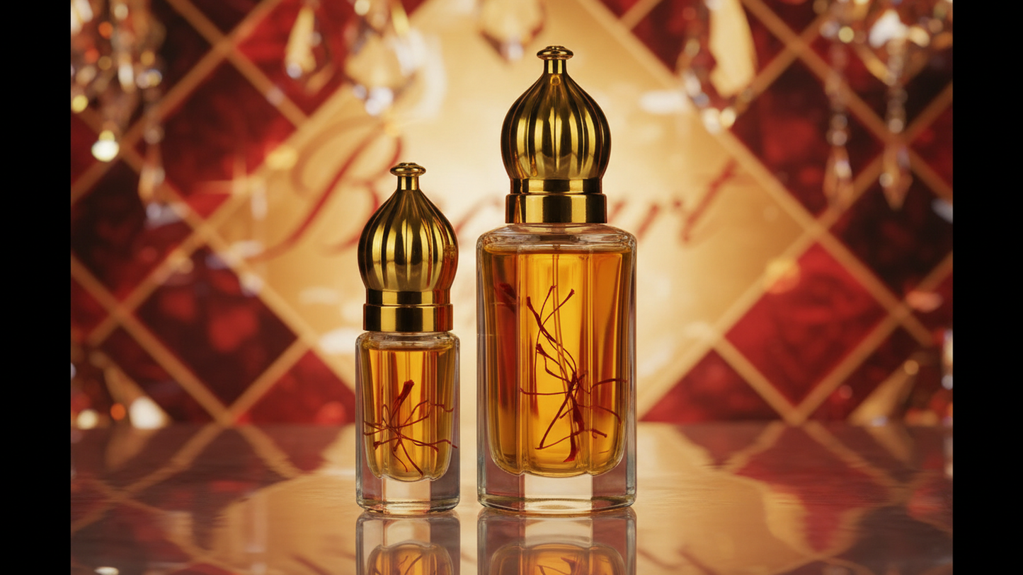 Luxury Amber Saffron Perfume Oil | Inspired by Baccarat Rouge | Long Lasting Unisex Scent