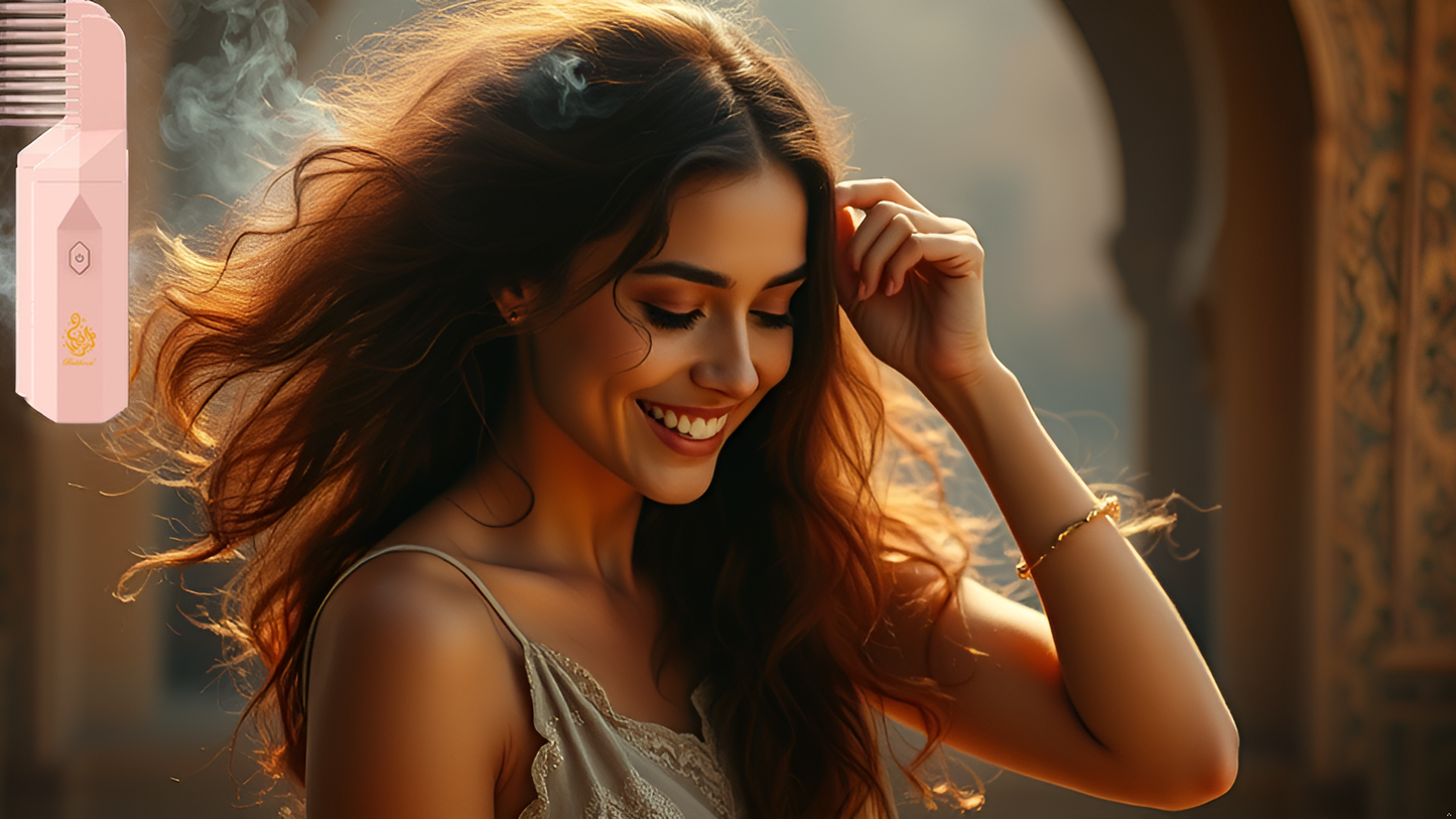 Electric Bakhoor Burner 2-in-1 Hair Comb & Diffuser | Free Bakhoor | Adds Fragrance to Hair