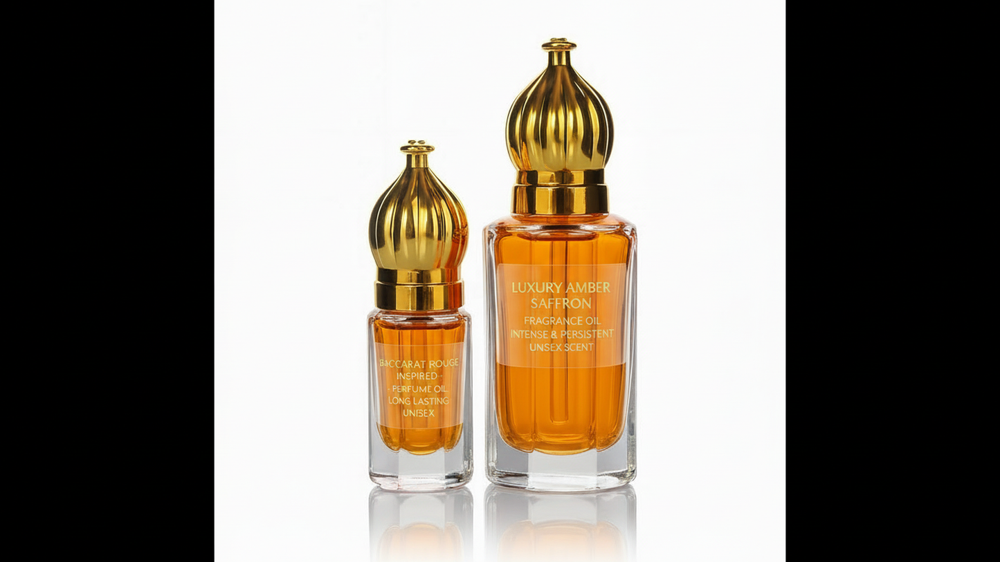 Luxury Amber Saffron Perfume Oil | Inspired by Baccarat Rouge | Long Lasting Unisex Scent