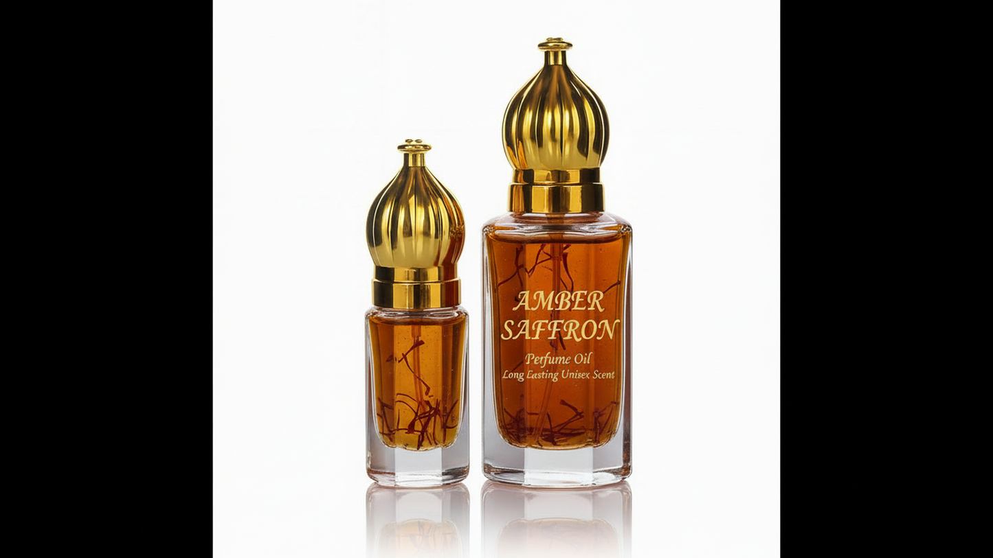Luxury Amber Saffron Perfume Oil | Inspired by Baccarat Rouge | Long Lasting Unisex Scent