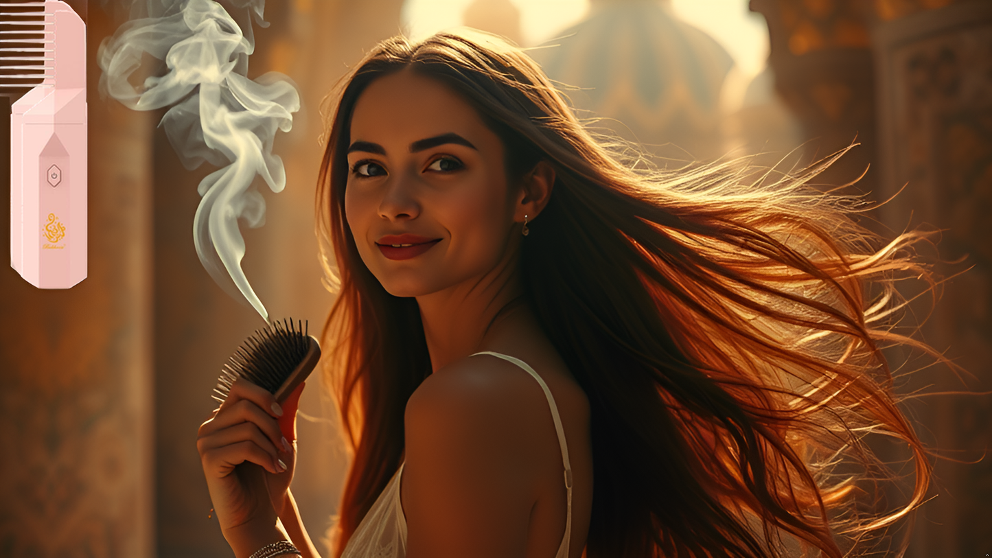 Electric Bakhoor Burner 2-in-1 Hair Comb & Diffuser | Free Bakhoor | Adds Fragrance to Hair