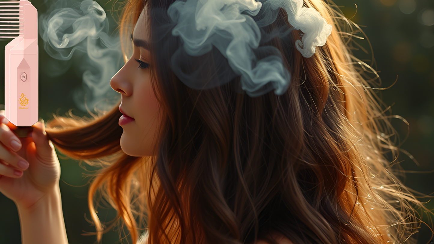 Electric Bakhoor Burner 2-in-1 Hair Comb & Diffuser | Free Bakhoor | Adds Fragrance to Hair