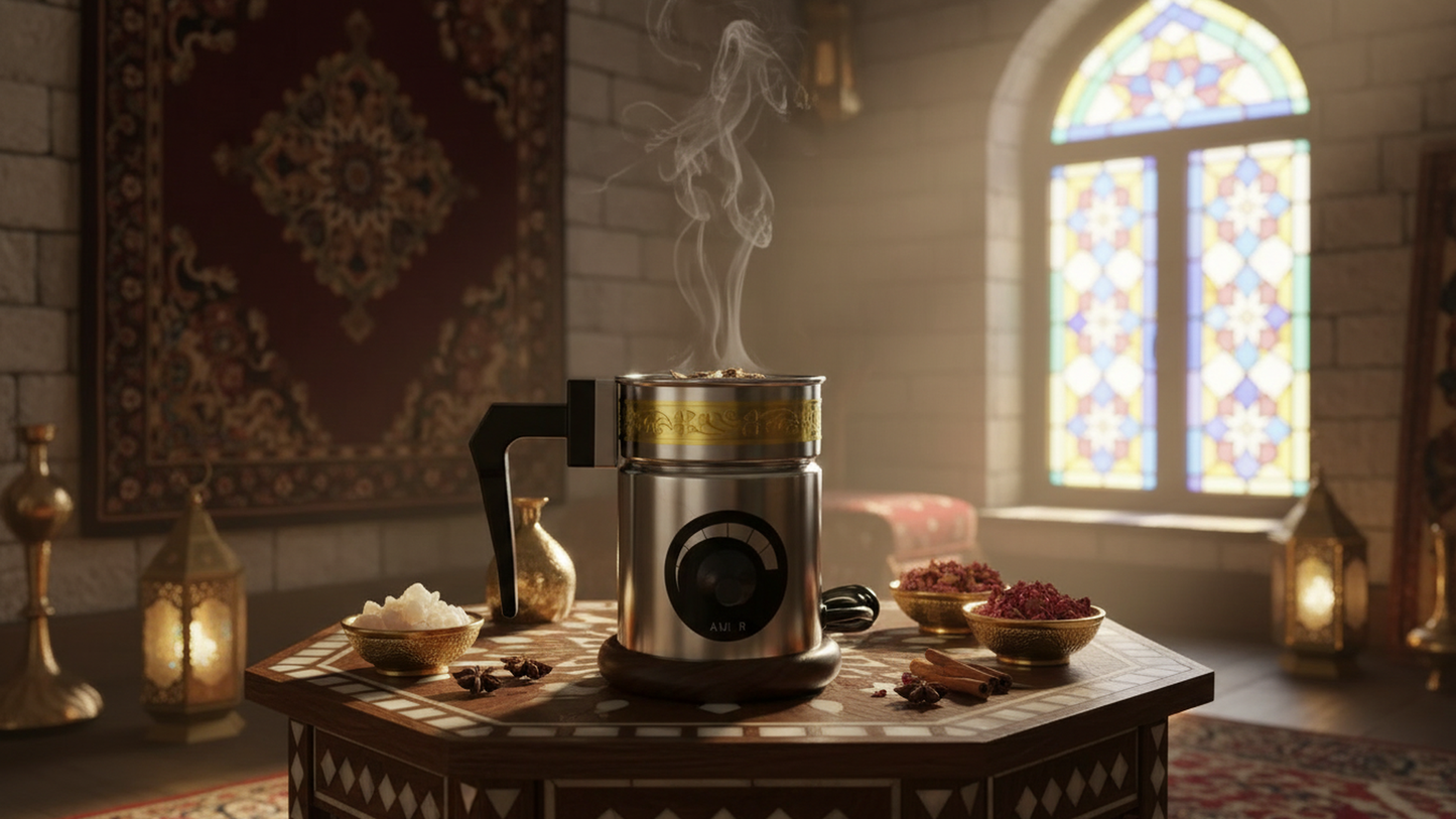 Automatic Electric Bakhoor Burner | Thermostat | Oud Wax Oil | Free Bakhoor