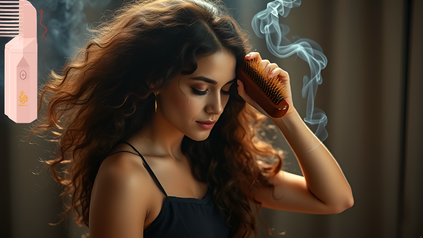 Electric Bakhoor Burner 2-in-1 Hair Comb & Diffuser | Free Bakhoor | Adds Fragrance to Hair