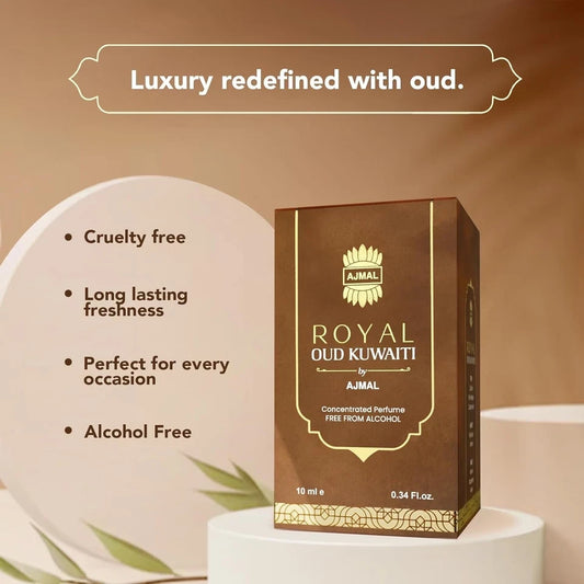 Ajmal Royal Oud Kuwaiti Unisex Perfume Oil Oud Attar Fragrance 10ml Agarwood