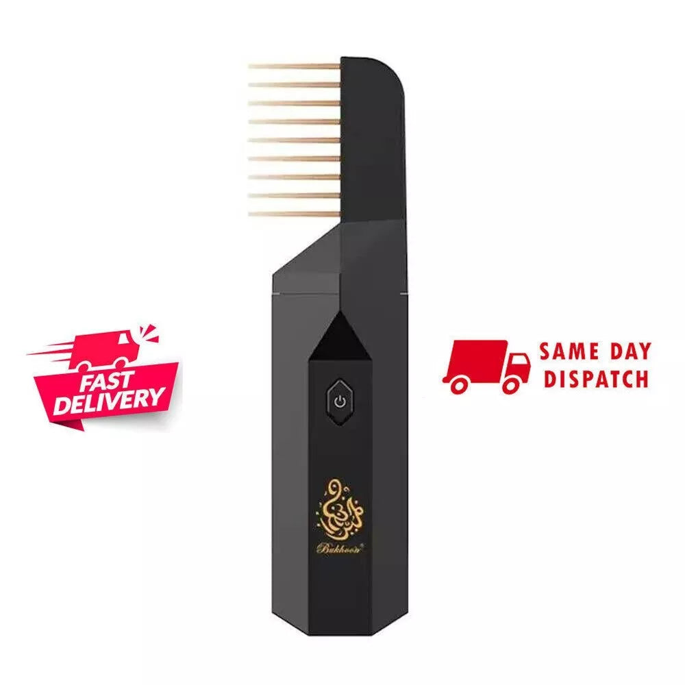 Electric Bakhoor Burner 2-in-1 Hair Comb & Diffuser | Free Bakhoor | Adds Fragrance to Hair